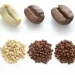 Imagem de grãos de café em diferentes fases